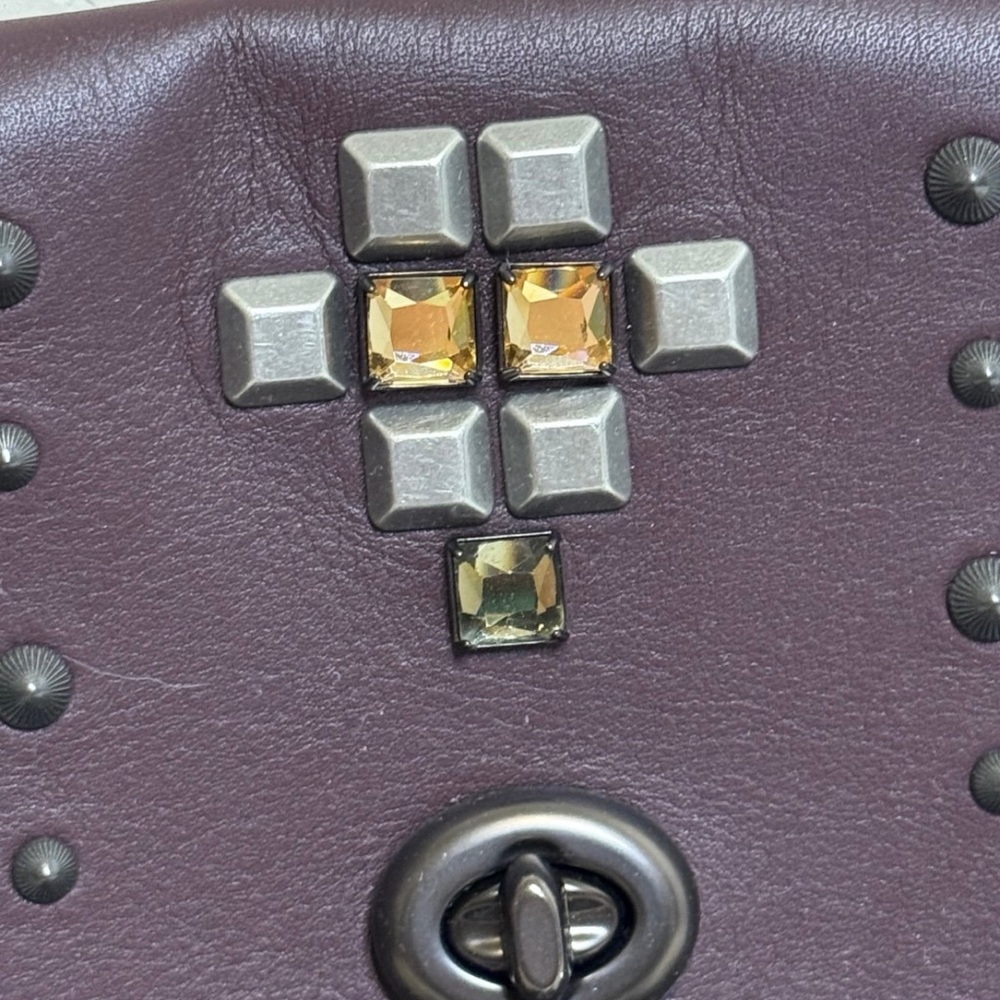 Coach Fringe Saddle Bag With Pyramid Rivets - Picture 5 of 12